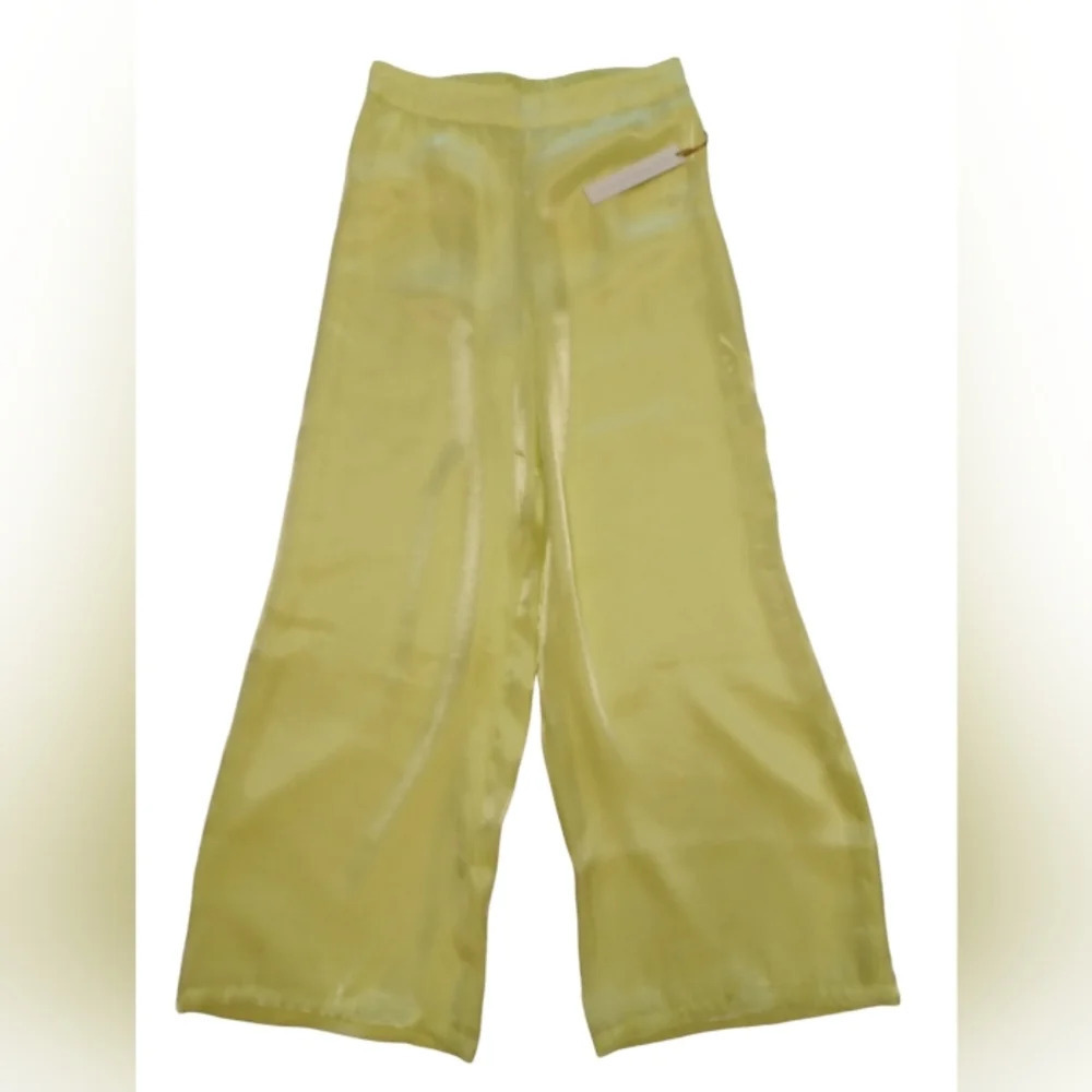 House Of Harlow NWT Wide Leg Fully Lined Yellow Pants Size Medium - Picture 5 of 9
